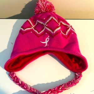 Pink Ribbon Pom Pom Toboggan
